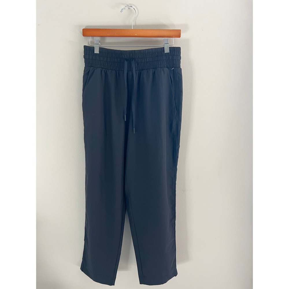 Spanx On The Move Slim Pants Black Smocked Waist Drawstring Joggers Size M NEW